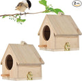 Tfwadmx Wooden Bird House, Pack of 2 Hanging Birdhouse for Outside, Wooden Nests Box Garden Patio DIY Decorative for Robin Budgie Swallow Little Sparrow Finch Throstle or Medium Size Birds