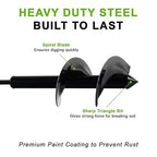 4 x 12 Inch Auger Drill Bit for Planting, Garden Spiral Drill Bit Rapid Bulb Planter Drill Auger for Planting Bulb Flower, Bedding Plant, Post or Umbrella Hole Digger for 3/8" Hex Drive