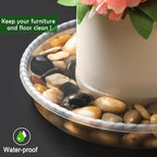 SupKing 6 Pack Plant Saucers Drip Tray, 6 8 10 12 14 15 Inch Heavy Sturdy Plastic Flower Pot Saucers for Indoor,Clear Plastic Planter Water Tray for pots Base (10''-Clear)