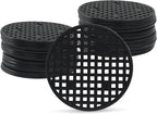 50 Pcs 2.1" Plant Pot Mesh Round Hole Cover, 55mm Black Plant Pot Drainage Mesh Discs Bottom Liners for Bonsai/Flower Pots, Soil Retention Grid Mats