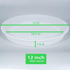 6 Pack of 12 inch Plant Saucer Clear, Heavy Duty Plastic Plant Saucer 12 inch Round, Durable Plant Tray for Pots, Plant Saucers for Indoors, Plant Trays for Planter 10"/11"/12" (12", Clear)
