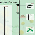 30Pcs Plant Support Stakes 17 inch SupKing Garden Orchid Sticks Extended to 3ft 4ft 5ft Plant Poles with Clips for Indoor Outdoor Potted Tomato Rose Amaryllis Vegetables Comes with 20 Ties(Black)