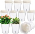Ziliny 10 Pcs 3.74 Inch Self Watering Pots Self Watering Planters for Indoor Planters Plastic Garden Flower Pots with Level Indicator Vents for Herbs