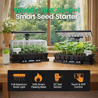 LetPot Smart Seed Starter with Humidity Dome, Germination Kit with Waterproof Seedling Mat, 24W Full Spectrum LED Grow Light, Smart Heating Base, EC Soil Sensor & App Control for Indoor Seed Starting