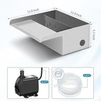 Pond Waterfall Spillway Kit with Filter Media & 800 GPH Pump, 304 Stainless Steel Waterfall Box, 9.8FT Hose, Complete Pond Kit for Outdoor Ponds, Koi Ponds, Fountain (11.8"L x 12"W x 5.1"H)