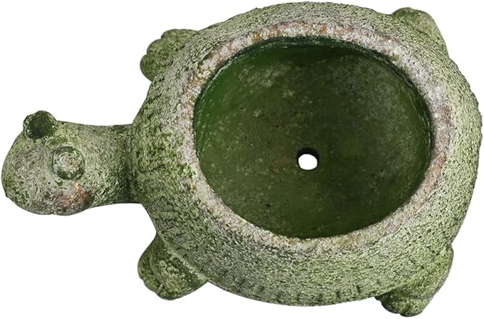 Vintage Cement Animal Planter Pots,Cement Succulent Planter,Indoor & Outdoor Garden Decor Rustic Shabby Flower Plants for Home,Patio,Balcony(Green Turtle)