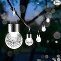 Solar Lights Outdoor Hanging Decorative Globe 24 Pack, Waterproof Solar Lantern with Handle and Clip, Solar Powered Glass Ball Lights for Garden Yard Fence Tree Umbrella Holiday Décor, Cold White