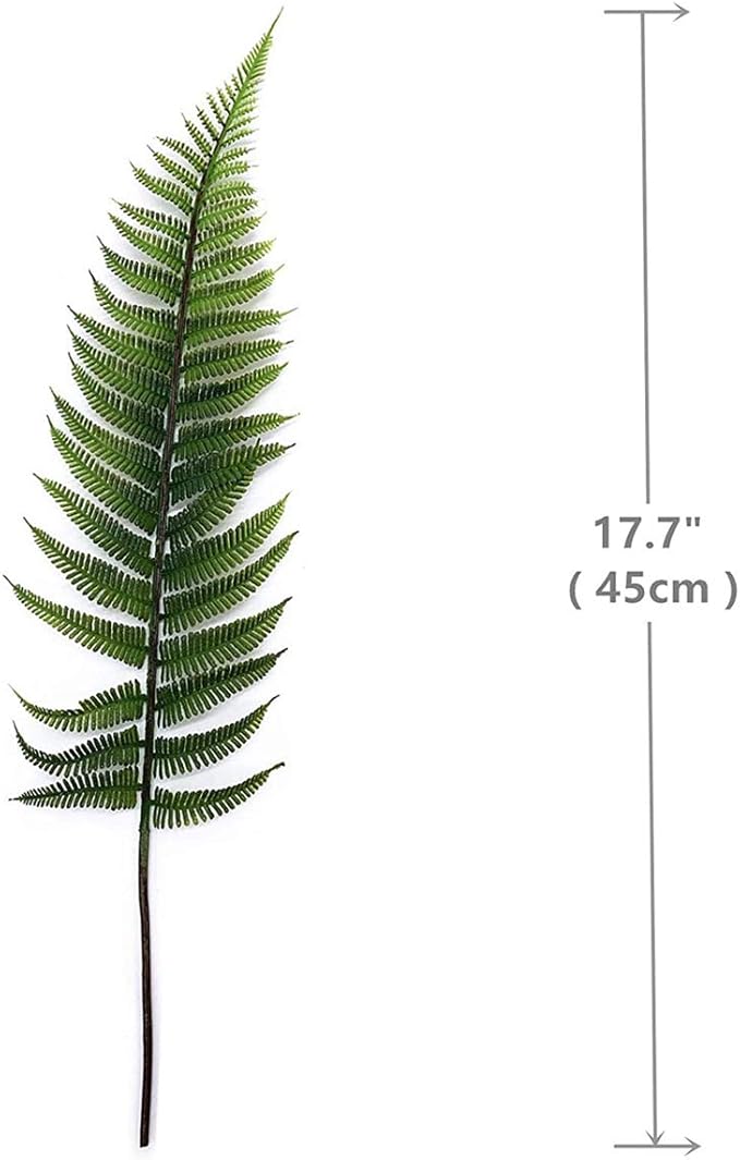 PASYOU Artificial Foliage Plants, Fake Plastic Grass Faux Shrubs Simulation Ferns Leaf Real Decoration for Indoor Outdoor Home Decor Garden Party Balcony Patio Planter Filler DIY - Fern Leaves 5 Pcs