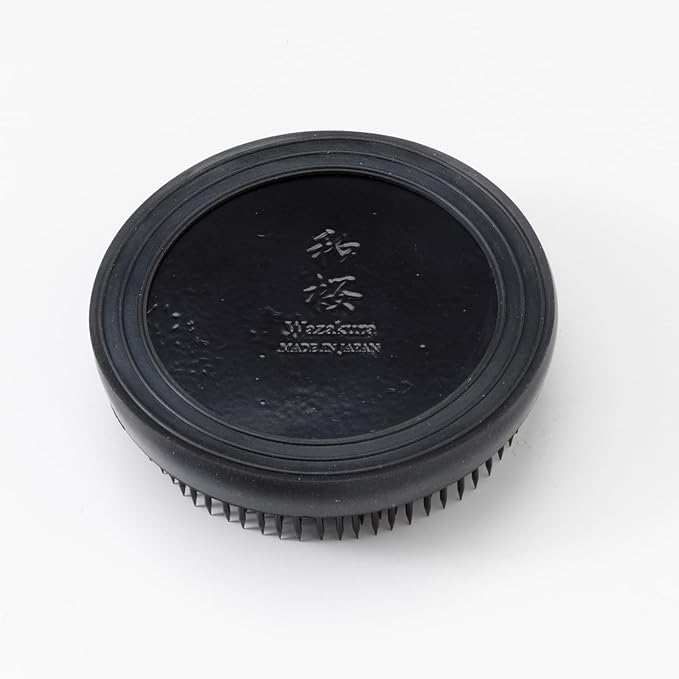 Wazakura Japanese Ikebana Kenzan Flower Holder 89mm (3.5"), Made in Japan, Round Large - Black