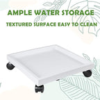 19.7 Inch Square Rolling Plant Caddy Saucer with Wheels, Heavy Duty Wheeled Planter Stand for Potted Plant, Coaster Roller Base Tray with Casters, Flower Pot Dolly Holder for Indoor Outdoor