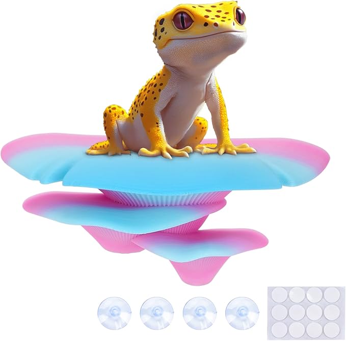 Westant Mushroom Decor for Reptile Tank, Fish Tank, Pet-Safe Bearded Dragon Tank Accessories, Realistic Terrarium Plants for Leopard Geckos, Crested Geckos, Tree Frogs, Snakes (Twilight, Trio Cap)