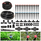 233FT Drip Irrigation System for Garden Kit with 1/2 Inch and 1/4 Inch Tubing Automatic Irrigation Equipment Locked Fittings Micro Drip 360 Degree Fan Sprayer Watering Kit for Greenhouse