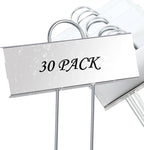FORUP Metal Plant Labels, 30 Pack Garden Label Markers, Weatherproof Garden Stake Tags, Reusable Planting Gardening Markers, Silver
