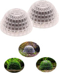 2 Pack Aquarium Moss Ball Holder, Hollow-Designed Plastic Plant Holder with Filter Stone for Shrimp & Fish Tank Decorations