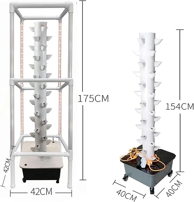 FLTRGO Hydroponics Growing System, 15 Layer 45 Holes Indoor Hydroponic Grow Vertical Tower, with Led Grow Llight, Garden Tower Growing Kit, for Grow Herbs, Fruits, Vegetables