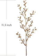Artificial Golden Berry Stem Decorations, Fake Bead Sticks Picks Plastic Plants for Home Party Christmas Berries Stems Tree Ornaments Wreath Crafts DIY Gift Wedding Bouquet Xmas Decor Gold 6 Pcs