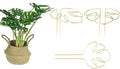 M METERXITY 3-Pack Monstera Plant Support, 11x5.9 Inch Reusable Sturdy Alloy Plant Support Stakes Unique Design for Potted Plants Flowers/Vegetables/Indoor Outdoor Climbing Plants [Gold]