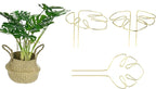 M METERXITY 3-Pack Monstera Plant Support, 11x5.9 Inch Reusable Sturdy Alloy Plant Support Stakes Unique Design for Potted Plants Flowers/Vegetables/Indoor Outdoor Climbing Plants [Gold]