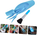 Succulent Planting Tool Set Transplanting Shovel, Soil Scooper, and Cleaning Brush for Gardening and Flower Care, Blue Multi-Functional Pot Plant Accessories for Home Garden