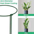 Unves 10 Pack Plant Support Stakes, 10" W x 16" H Half Round Peony Cages and Supports, Metal Peony Cage Plant Ring for Outdoor Plants Tomato Flower Vine, with Garden Labels, Clips and Ties