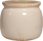 Ceramic Planter & Vase for Wabi Sabi Decor, 6.29 Inch Nordic Minimalist Flower Pot with Drainage Hole for Indoor Plants, Boho Tabletop Bookshelf & Living Room Decoration, Unique Gift (Antique Ivory)