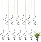 TIESOME 12 Set Pack Hanging Air Plant Holders, Adjustable Rust-Resistant Air Plant Hanger with Jute Ropes Spiral Hanging Plant Display for Tillandsia Succulents Home Office Decor