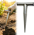 Stainless Steel Plant Hole Digger, Handheld Garden Dibber, Seed Planter Tool for Sowing, Fertilizing, Transplanting, Bulb,Vegetable Seed Planting, Pointed Garden Loosening Tool (2, L)