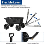 BILT HARD 1200 lbs Poly Garden Dump Cart, 7 Cu Ft Capacity Heavy Duty Garden Carts, Quick Release, 2-in-1 Convertible Handle for Yard, Outdoor