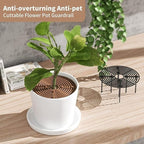 Four Piece Flower Pot Grids Set Designed for Plant Protection from Pets, Made with Resistant Plastic Material for Indoor and Outdoor Use (B)