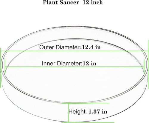 1 Pack 12 inch Plant Saucer Drip Tray, Heavy Sturdy Plastic Planter Flower Pot Drainage Tray Plate Saucers for Indoor Outdoor Garden, Plant Water Drip Trays for pots Base (12", Beige)