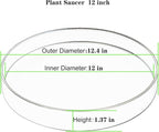 1 Pack 12 inch Plant Saucer Drip Tray, Heavy Sturdy Plastic Planter Flower Pot Drainage Tray Plate Saucers for Indoor Outdoor Garden, Plant Water Drip Trays for pots Base (12", Gray)
