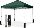 CROWN SHADES 12x12 Pop Up Canopy Outside Canopy, Patented One Push Tent with Wheeled Carry Bag, Bonus 8 Stakes and 4 Ropes, Forest Green