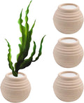 4 PCS Aquatic Plants Fixed Ring Set, Anti-Floating Ceramic for Fixing Water Plants Fish Tank Landscaping Ornaments Aquarium Decoration (White)
