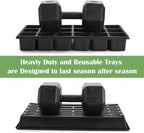 RooTrimmer 3 Inch Square Pots 2.9" Deep 18 Cell Seedling Trays with Water Collection Nursery 1020 Trays No Holes for Seeds Starting and Transplanting (20"x10",10 Sets)