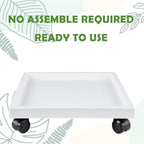 19.7 Inch Square Rolling Plant Caddy Saucer with Wheels, Heavy Duty Wheeled Planter Stand for Potted Plant, Coaster Roller Base Tray with Casters, Flower Pot Dolly Holder for Indoor Outdoor