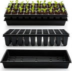 RooTrimmer 10 Pack 1020 Seed Starter Trays and 10 Pcs 40 Cell Plug Trays, Thick Durable Seedling Plastic Nursery Tray for TD542 1020 Tray Germination (10 Sets)