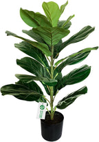 BESAMENATURE 30" Little Artificial Fiddle Leaf Fig Tree/Faux Ficus Lyrata for Home Office Decoration