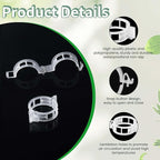 100pcs Plant Support Clips for Climbing Plants, Reusable Plastic Trellis Clips for Tomato, Grape Vine, Vegetables, Garden Fixing Clips (100, White)