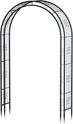 Arbuxzuy 88in Steel Garden Arch Arbor Trellis for Climbing Plants Outdoor,Yard,Garden,Climbing Plants 7ft Decorative Wire Lattice,Outdoor Wedding Arch(Black)