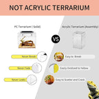 Reptile Growth Mini Reptile PC Terrarium,8x8x7 inch Amphibian Tank Starter Kit Habitat Cage，for Insect，Fish，Tarantula，Turtles，Jumping Spiders and Small Reptiles