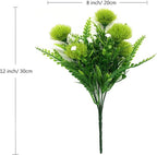 CATTREE Artificial Dandelion Plants, Plastic Flowers Shrubs Bushes Fake Grass Wedding Indoor Outdoor Home Garden Verandah Centerpieces Arrangements Party Decoration Planting Filler - Green 4 Pack