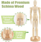 ANPHSIN 4 Pcs 8.6'' Wooden Air Plant Holder - Unique Jointed Mannequin Airplant Stand with Adjustable Poses, Tillandsia Display Container for Home Office Decoration Housewarming Gift