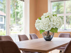 ZYTUYO 20 inches 4 Pcs Ivory White Real Touch Hydrangea Artificial Flowers Boho Lifelike Real Looking Latex Hydrangeas Flower with Long Stem for Home Decor Spring Table Centrepiece