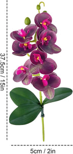 Fake Flowers, Elegant Realistic Design, PP, Orchid Decor Vase, Silk Bloom Arrangement, Long-Lasting, for Home, Bedroom, Bathroom, Living Room, Office