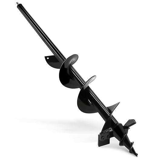 SYITCUN Auger Drill Bit for Planting - 4"X32" Heavy-Duty Auger Post Hole Digger for Fence- 1/2" Hex Drive Drill