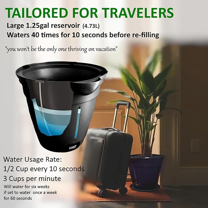 Motorized Self Watering Plant Pots for Indoor Plants, 1.25 Gallon Automatic Planter with Programmable Pump, LED Indicator for Office Decor & Gardening