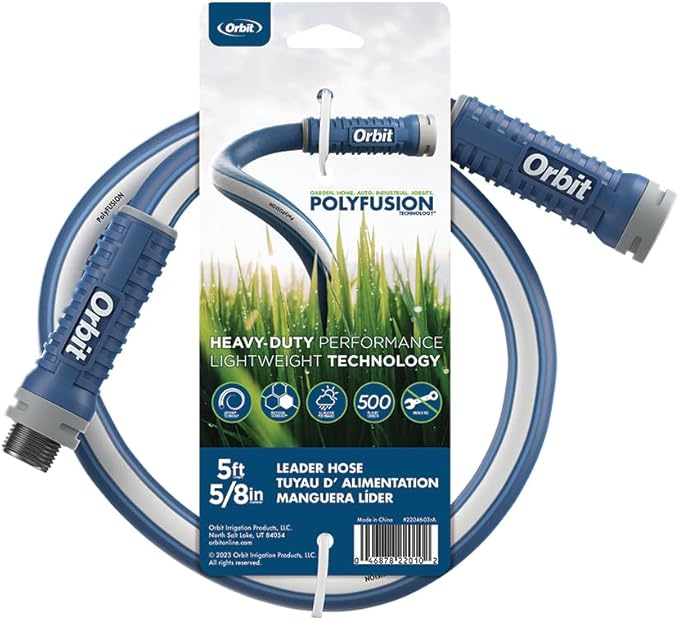 Orbit Polyfusion Garden Watering Hose - Heavy-Duty Water Hose (5-Foot x 5/8-Inch) - 22046
