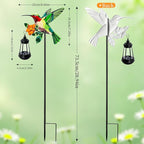 2 Pack Solar Lights Outdoor Waterproof Hummingbird Decorative, 29in Metal Hummingbird Garden Stakes with Solar Lanterns for Yard Art Outside Patio Porch Lawn, Gifts for Women Mom Grandma Mother's Day