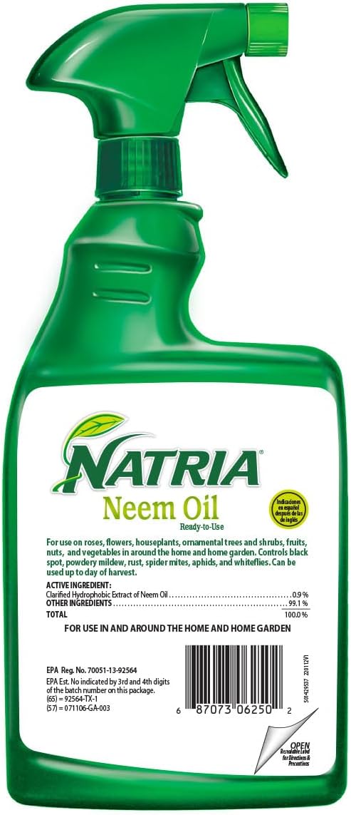 Natria Neem Oil Spray for Plants, Pest and Disease Control, 24-Ounce, Ready-to-Use, Pest Control Spray