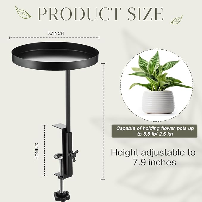Teenyyou 4 Pcs Window Sill Plant Shelf 5.7''D x 12.4''H Adjustable Window Shelf Windowsill Clamp Tray for Indoor Plants Metal Windowsill Extension Tray Planter Floating Shelves for Indoor Outdoor